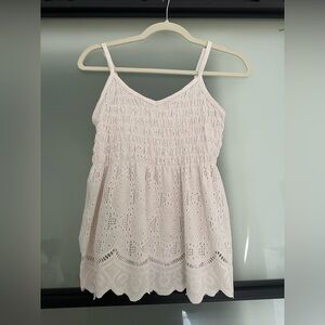 White Eyelet tank top